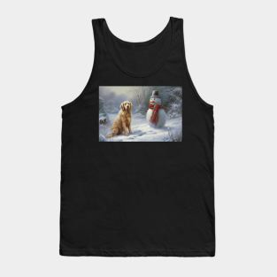 Dog and Snowman Tank Top